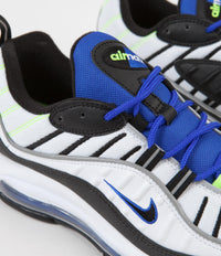 Nike Air Max 98 Shoes in White and Black and Racer Blue - Volt thumbnail
