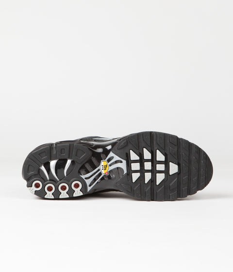 Nike Air Max Plus Shoes in Black and Metallic Silver
