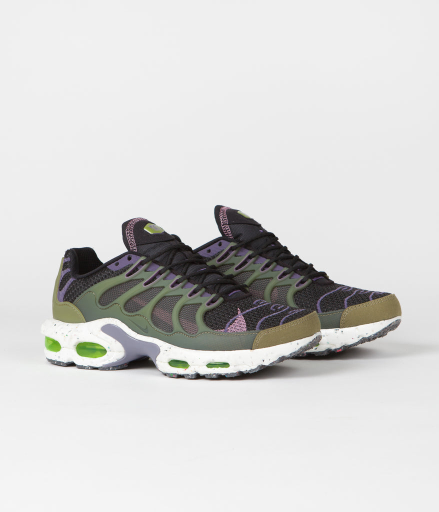 nike air max plus olive green and pink