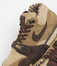 Nike Air Trainer 1 Shoes in Hay and Baroque Brown and Taupe - Varsity Red thumbnail
