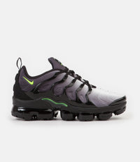 Nike Air VaporMax Plus Shoes in Black and Volt and White thumbnail