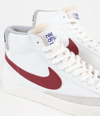 Nike Blazer Mid '77 Shoes in White and Gym Red and Light Smoke Grey - Phantom thumbnail
