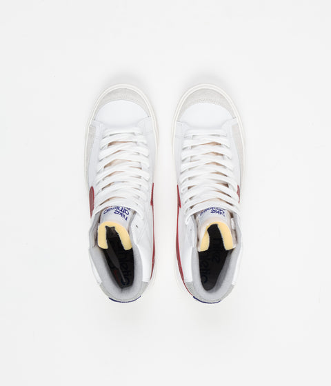 Nike Blazer Mid '77 Shoes in White and Gym Red and Light Smoke Grey - Phantom