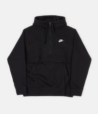 Nike Club Half Zip Hoodie in Black and Black / Black / White thumbnail