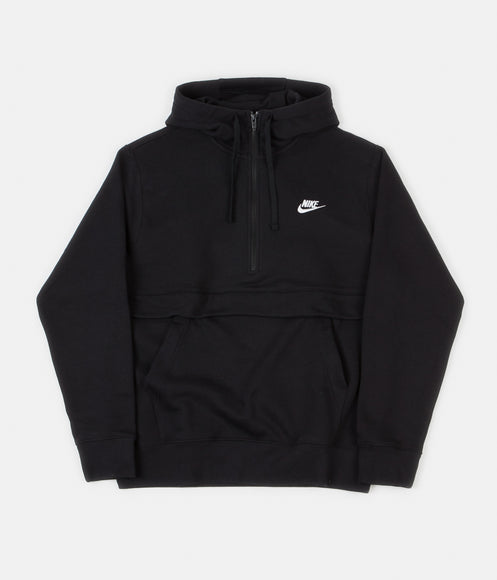 Nike Club Half Zip Hoodie - Black / Black / Black / White
