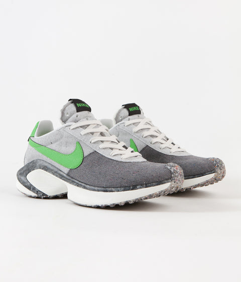 Nike D/MS/X Waffle Shoes in Smoke Grey and Mean Green and Photon Dust - Sail