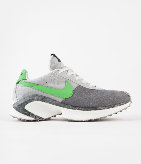 Nike D/MS/X Waffle Shoes in Smoke Grey and Mean Green and Photon Dust - Sail