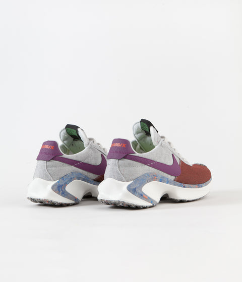 Nike D/MS/X Waffle Shoes in Team Orange and Viotech and Photon Dust - Sail