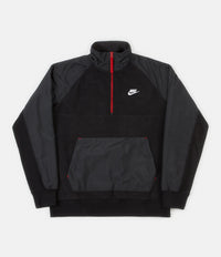 Nike Half Zip Fleece in Black and Off Noir / Gym Red / White thumbnail