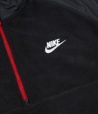Nike Half Zip Fleece in Black and Off Noir / Gym Red / White thumbnail