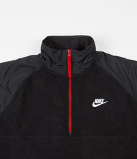 Nike Half Zip Fleece in Black and Off Noir / Gym Red / White thumbnail