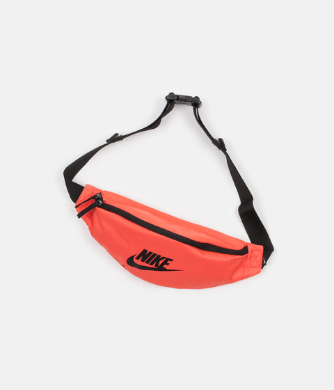 Nike Heritage Hip Pack in Rush Coral and Black / Black
