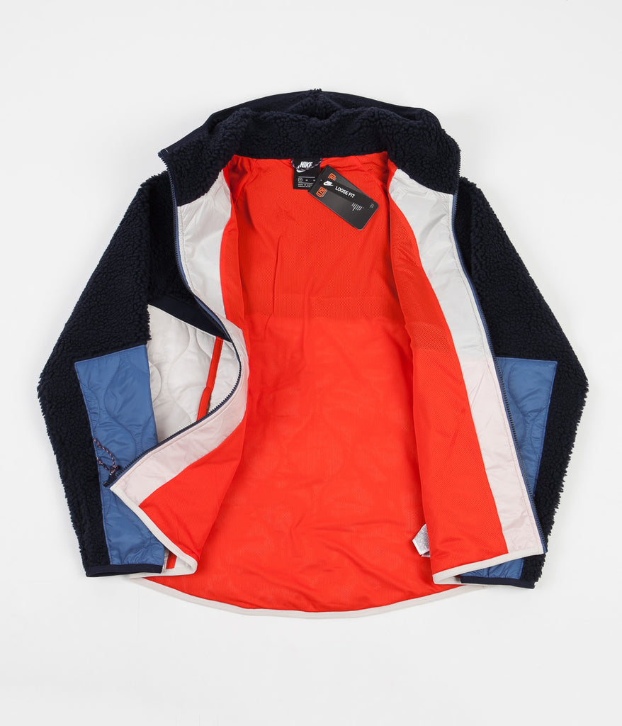 Nike Heritage Insulated Winter Jacket Obsidian Light Orewood Brown Chile Red