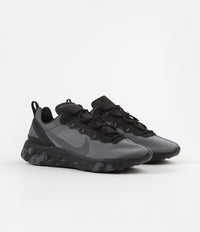 Nike React Element 55 SE Shoes in Black and Dark Grey thumbnail