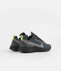 Nike React Element 55 Shoes in Armory Navy and Metallic Dark Grey and Volt thumbnail
