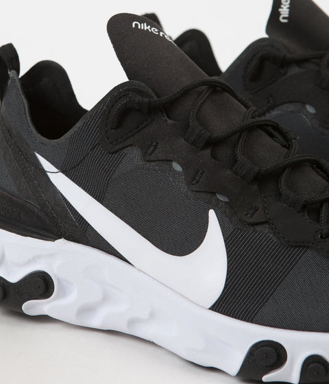 Nike React Element 55 Shoes in Black and White