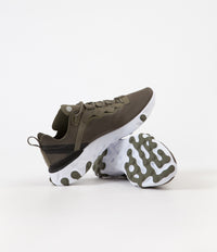 Nike React Element 55 Shoes in Medium Olive and Cool Grey and Black - White thumbnail