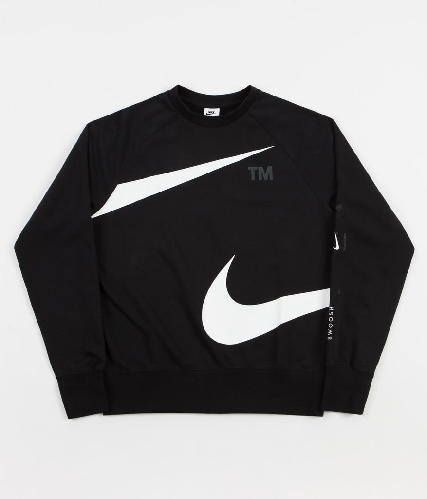 Nike Semi-Brushed Swoosh Crewneck Sweatshirt Black White