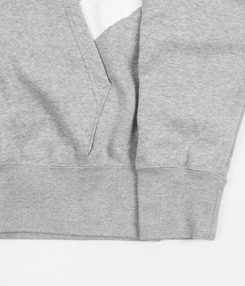 Nike Semi-Brushed Swoosh Hoodie in Dark Grey Heather and White