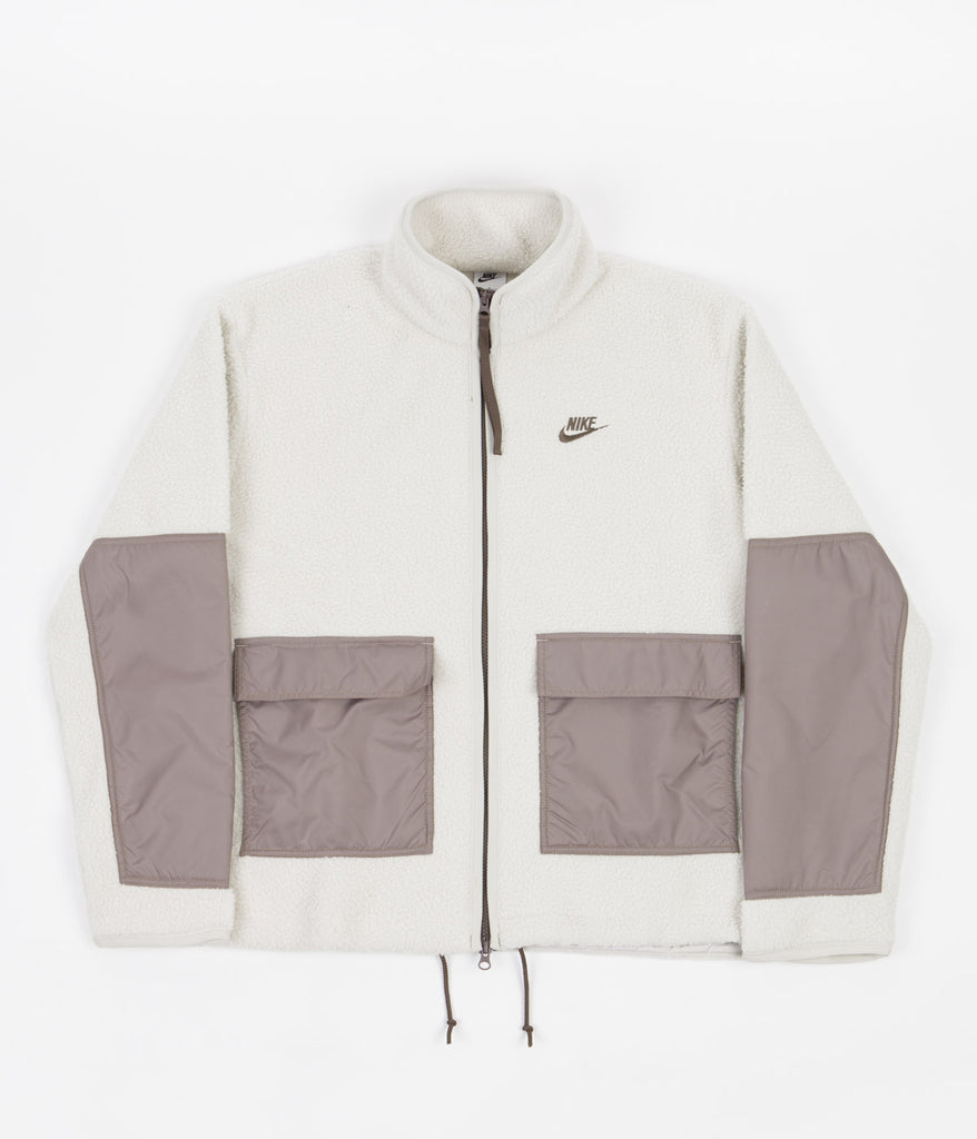Nike Sherpa Full Zip Jacket Light Bone Moon Fossil Ironstone