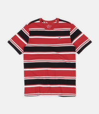 Nike Stripe T-Shirt in White and University Red / Black thumbnail