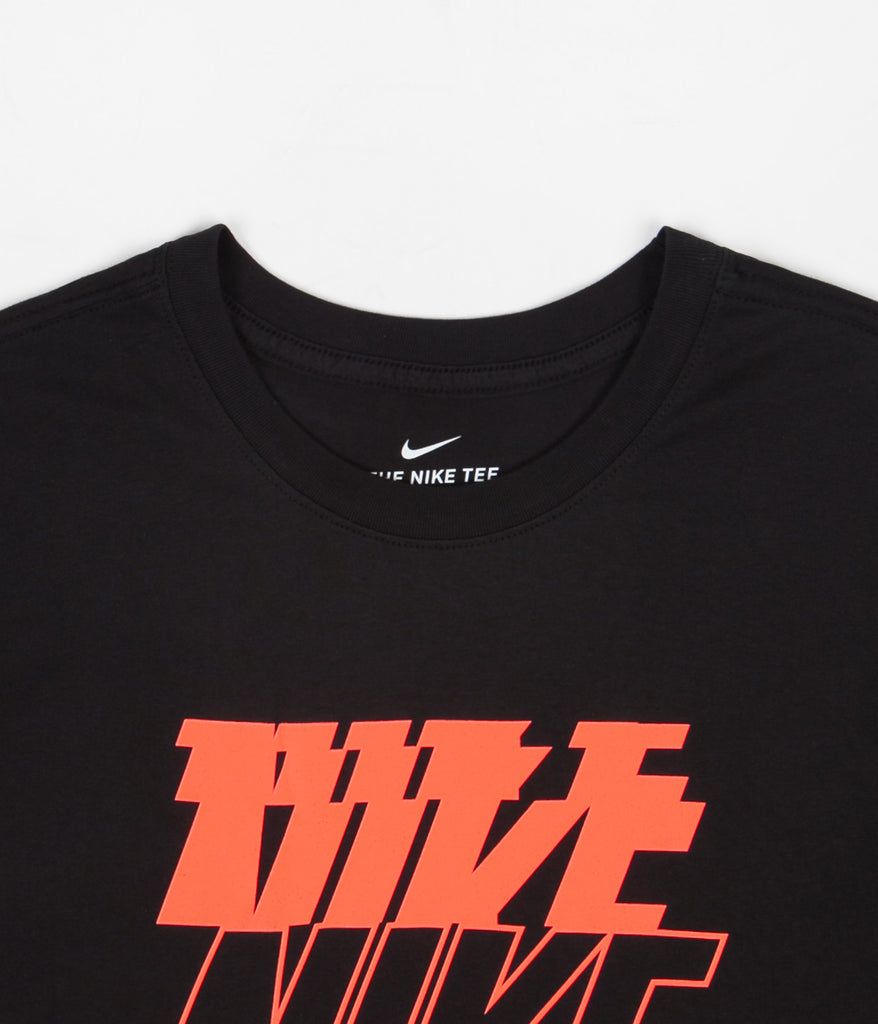 Black nike shirt with orange outlet swoosh