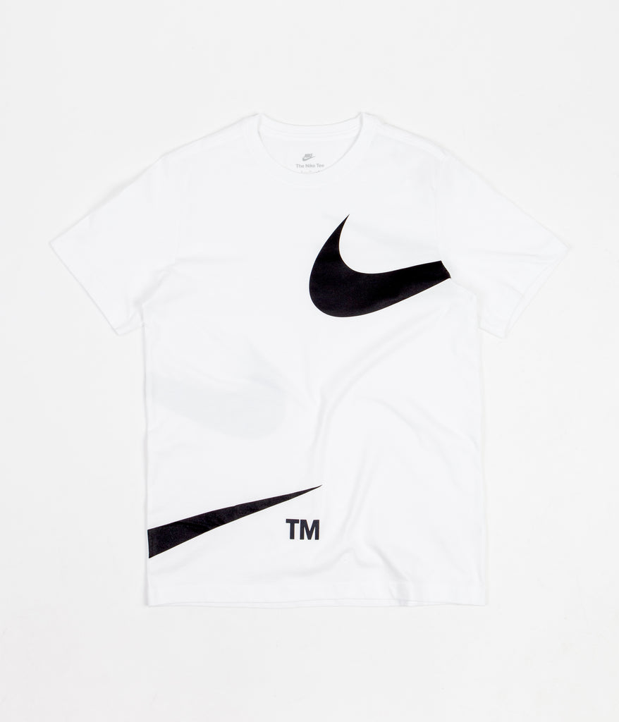 Black nike shirt with hotsell white swoosh