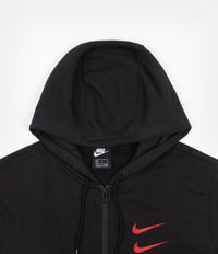 Nike Swoosh Hoodie in Black and Ember Glow thumbnail