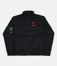 Nike Swoosh Jacket in Black and Black / Ember Glow thumbnail