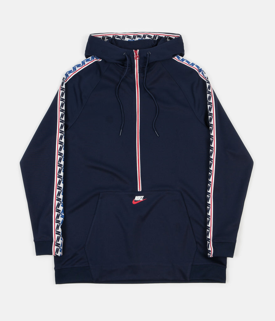 Full Zip Up Red And Blue Nike Sweater Nike Taped Half Zip Poly