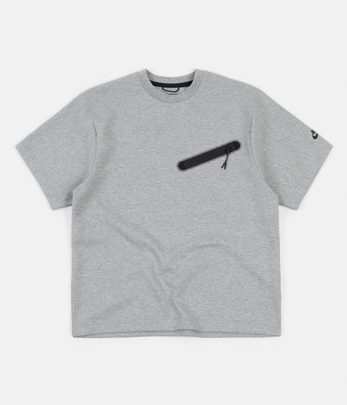 Nike Tech Fleece Crewneck GX T-Shirt - Dark Grey Heather / Black