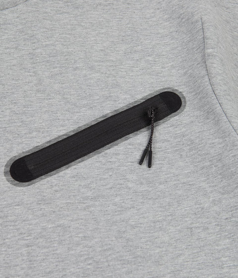 Nike Tech Fleece Crewneck GX T-Shirt in Dark Grey Heather and Black