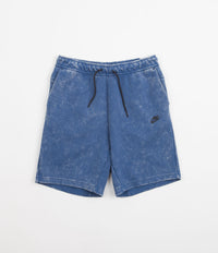 Nike Tech Fleece Wash Shorts in Dark Marina Blue and Black thumbnail