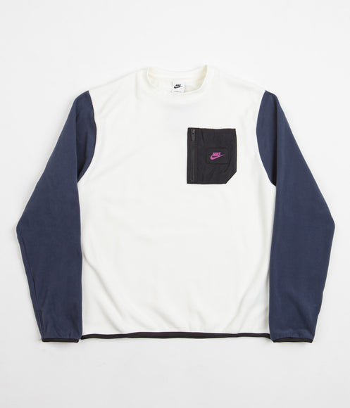 Nike Therma-FIT Fleece Crewneck Sweatshirt - Sail / Thunder Blue / Black