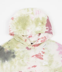 Nike Tie-Dye Pullover Hoodie in Dark Beetroot and White thumbnail
