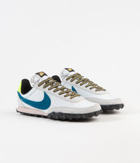 Nike Waffle Racer Shoes in Summit White and Green Abyss and Photon Dust thumbnail