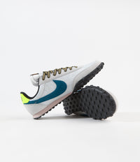 Nike Waffle Racer Shoes in Summit White and Green Abyss and Photon Dust thumbnail