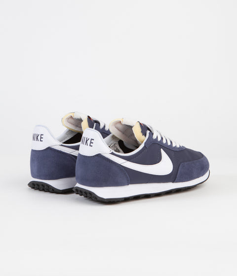 Nike Waffle Trainer 2 Shoes in Thunder Blue and White and Midnight Navy - Sail