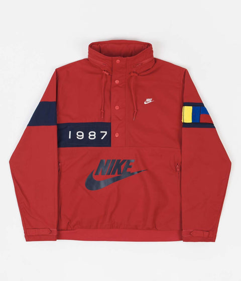 Nike Walliwaw Woven Jacket in University Red and Midnight Navy / Sail