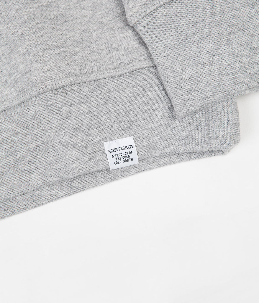 Norse Projects Alfred Light Zipneck Sweatshirt - Light Grey