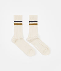 Norse Projects Bjarki Slub Stripe Socks in Cadmium Orange thumbnail