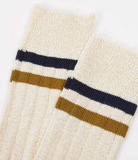 Norse Projects Bjarki Slub Stripe Socks in Cadmium Orange thumbnail