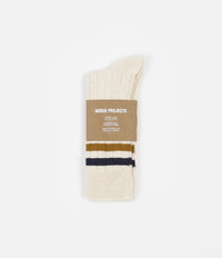 Norse Projects Bjarki Slub Stripe Socks in Cadmium Orange thumbnail