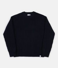 Norse Projects Viggo Military Stitch Crewneck Sweatshirt in Dark Navy thumbnail