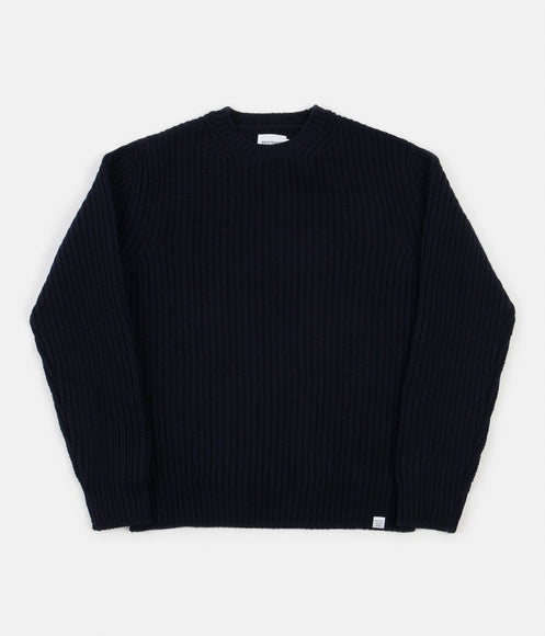 Norse Projects Viggo Military Stitch Crewneck Sweatshirt - Dark Navy