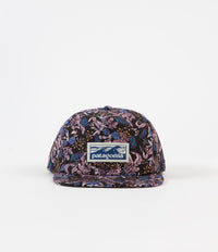 Patagonia Boardshort Label Funfarer Cap in Field Flora Tonal Small: Black thumbnail