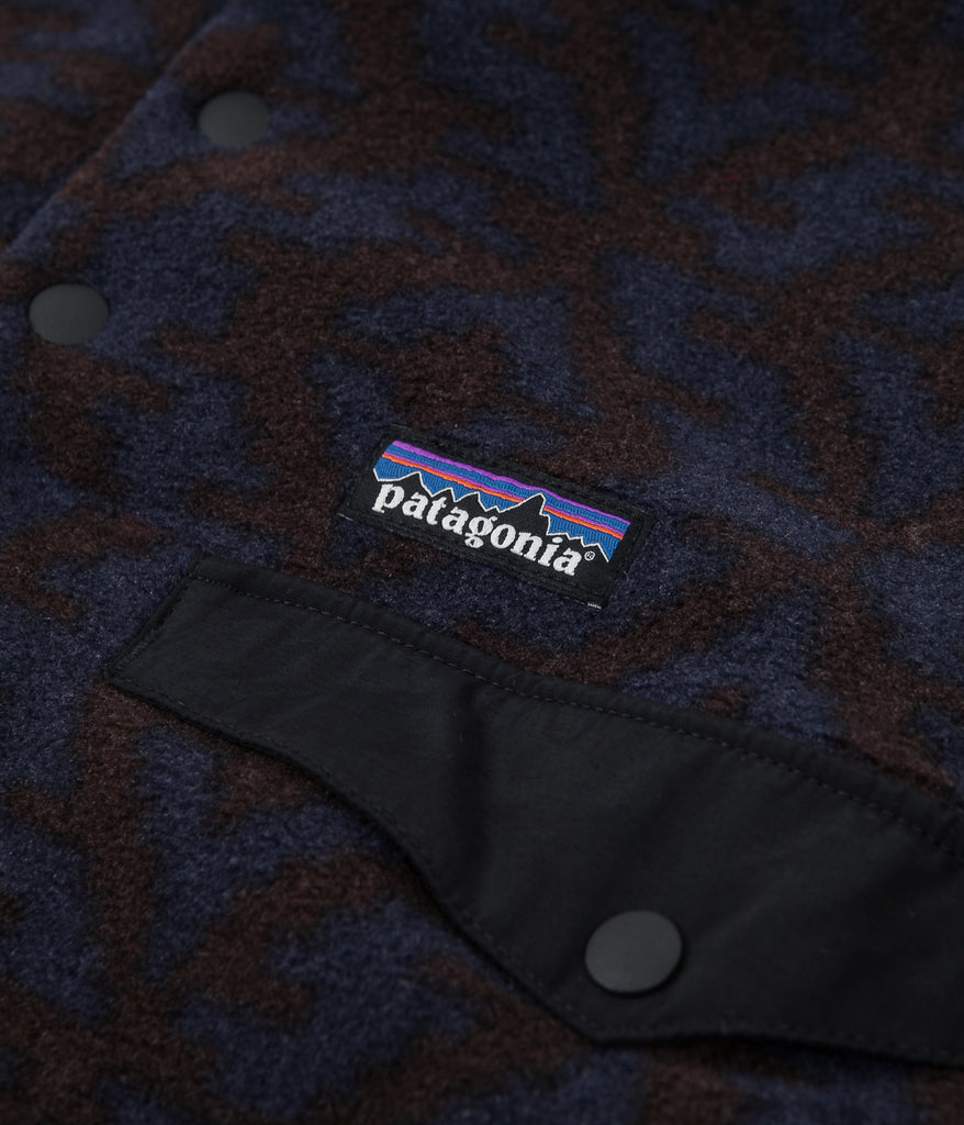 Patagonia Lightweight Synchilla Snap T Fleece Pullover Sweatshirt Field Geo Small New Navy