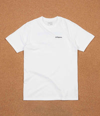 Patagonia Line Logo Badge T-Shirt in White and Smoulder Blue thumbnail
