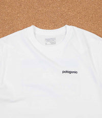 Patagonia Line Logo Badge T-Shirt in White and Smoulder Blue thumbnail