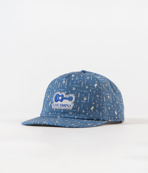 Patagonia Live Simply Guitar Funfarer Cap - Swamp Stamp Multi: Pigeon Blue